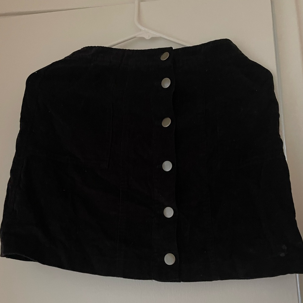 Black corduroy miniskirt